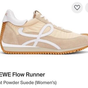 Beige and White Sneakers with Gum Sole